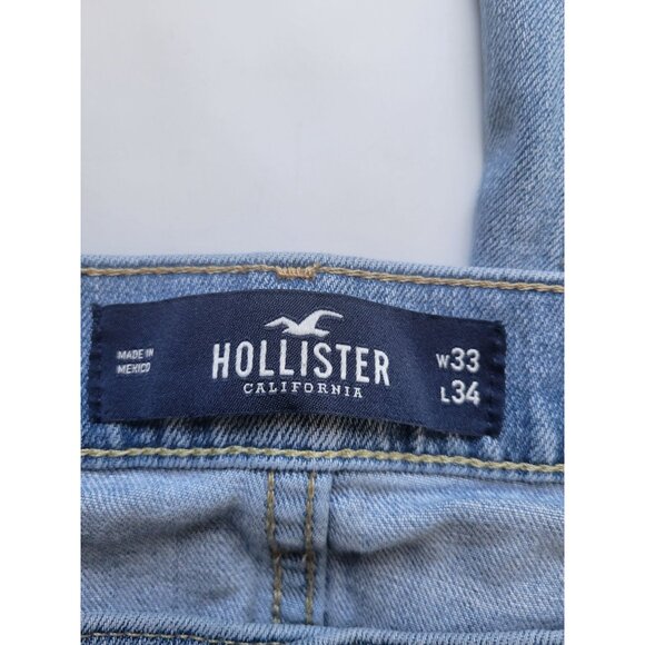 NWOT Men's Hollister Jeans Classic Straight Epic Flex Distressed Size 33 x 34 - Picture 2 of 8